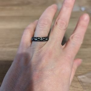 Jeulia Black Tone Marquise Cut Sterling silver band